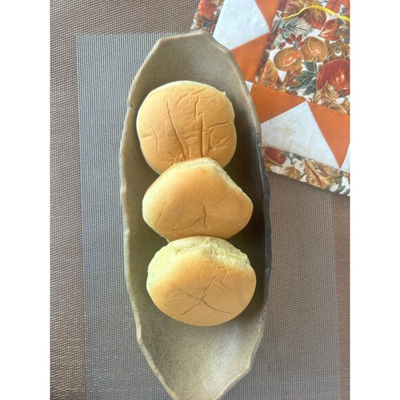 Handcrafted Pottery Stoneware Serving Bowl Rustic Brown Black Finish - Picture 2 of 4